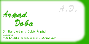 arpad dobo business card