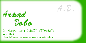 arpad dobo business card